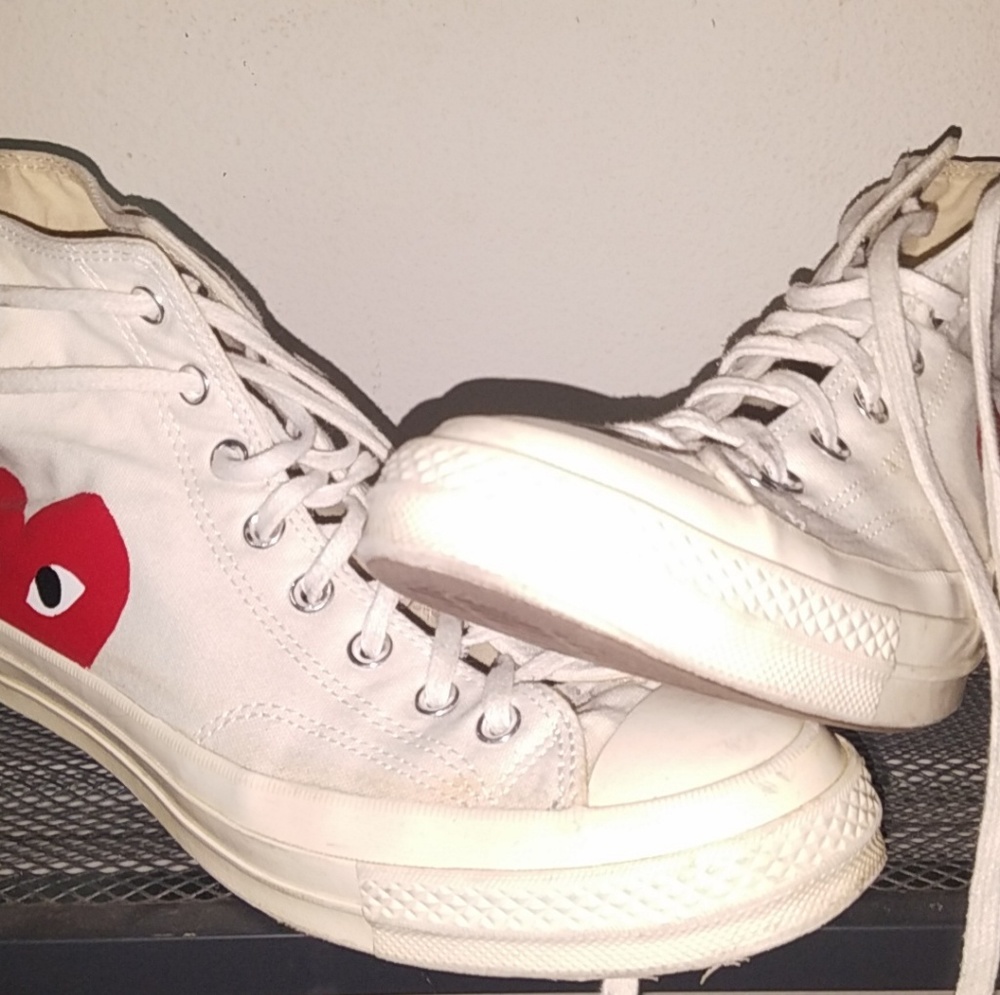 White CDG Converse